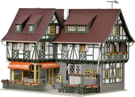 Vollmer 43683 H0 Bútorozott cukrászda fagylaltozóval 2. kép