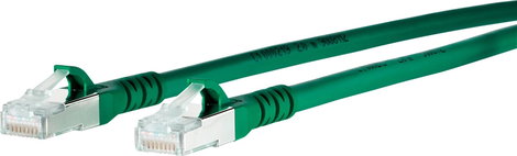 Metz Connect 1308450555-E RJ45 Hálózati kábel, patchkábel CAT 6A S/FTP 0.50 m Zöld Fólia árnyékolás,