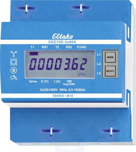 Háromfázisú DIN sínes fogyasztásmérő 80 A, MID konform, Eltako DSZ15D-3x80A MID