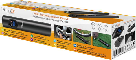 Akkus légkompresszor munkalámpával 8 bar, Technaxx 4906 TX-157 8. kép