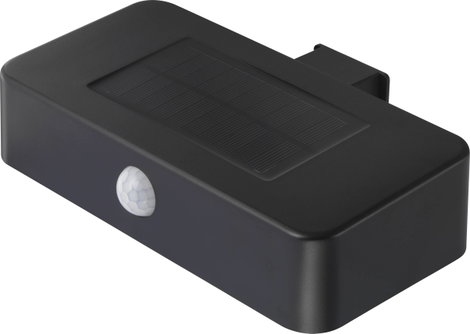 Napelemes kültéri fali lámpa mozgásérzékelővel 1 W LED, fekete, Sygonix SY-4677502