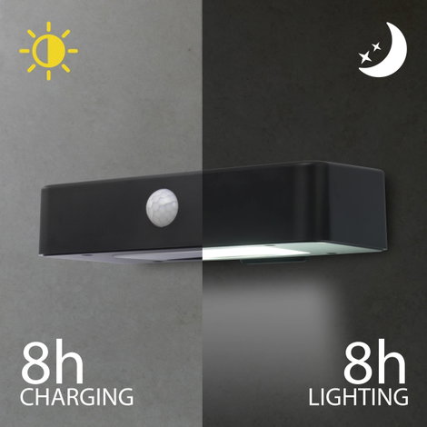 Napelemes kültéri fali lámpa mozgásérzékelővel 1 W LED, fekete, Sygonix SY-4677502 7. kép