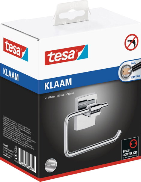 tesa klaam Toalettpapír tartó Ragasztó Fém 5. kép