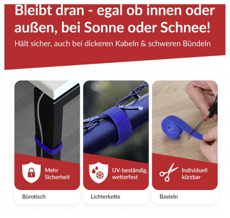 Label the Cable PRO 1250 19 coll Tépőzár Kék 5. kép