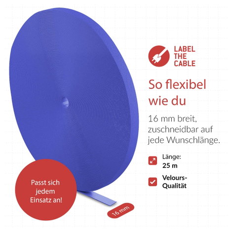 Label the Cable PRO 1250 19 coll Tépőzár Kék 8. kép