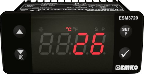 Emko ESM-3720.8.05.0.1/01.00/1.0.0.0 2 pontos és PID szabályozó Hőmérséklet szabályozó J 0 - 800 °C