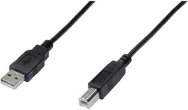 USB kábel [1x USB 2.0 dugó A - 1x USB 2.0 dugó B] 3 m Fekete Digitus 678045