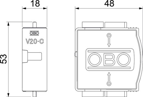 OBO Bettermann 5099609 V20-C 0-280 Túlfeszültség levezető 20 kA 1 db 2. kép