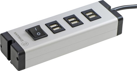 Ehmann USB Multilader 6-Port 6,3 A USB-s töltőállomás Aljzat dugó Kimenetek száma: 6 x USB 2. kép