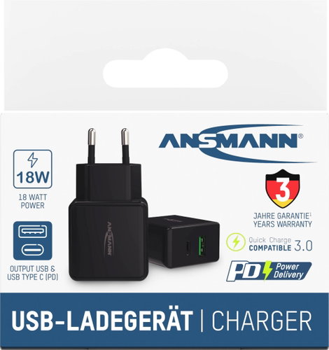 Ansmann HomeCharger HC218PD USB-s töltőkészülék 18 W Aljzat dugó Kimeneti áram (max.) 3000 mA Kimene 10. kép