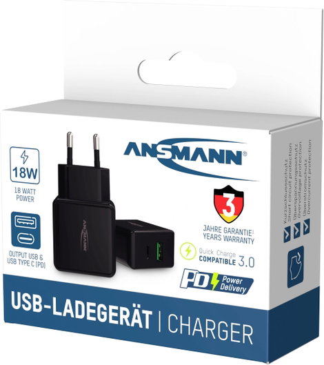 Ansmann HomeCharger HC218PD USB-s töltőkészülék 18 W Aljzat dugó Kimeneti áram (max.) 3000 mA Kimene 11. kép