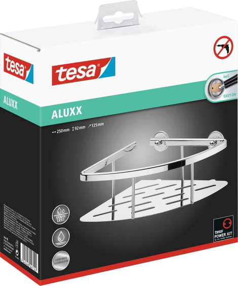 tesa 40203-00000-00 ALUXX Fürdőszobai polcok Ragasztó Króm (fényes) 4. kép