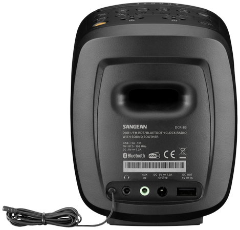 Sangean DCR-83 Asztali rádió DAB+, URH AUX, Bluetooth®, USB Akkutöltő funkció, Ébresztő funkció Feke 4. kép