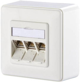 Metz Connect E-DAT modul 3 Port AP Cat.6A, reinweiß Hálózati csatlakozódoboz Falra szerelhető CAT 6A