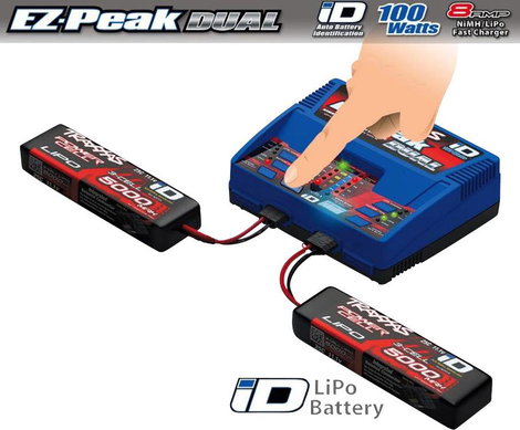 Traxxas Dual EZ Peak Plus Modell multifunkciós töltő 100 V, 230 V 8 A 2 db LiPo akkuval 2. kép