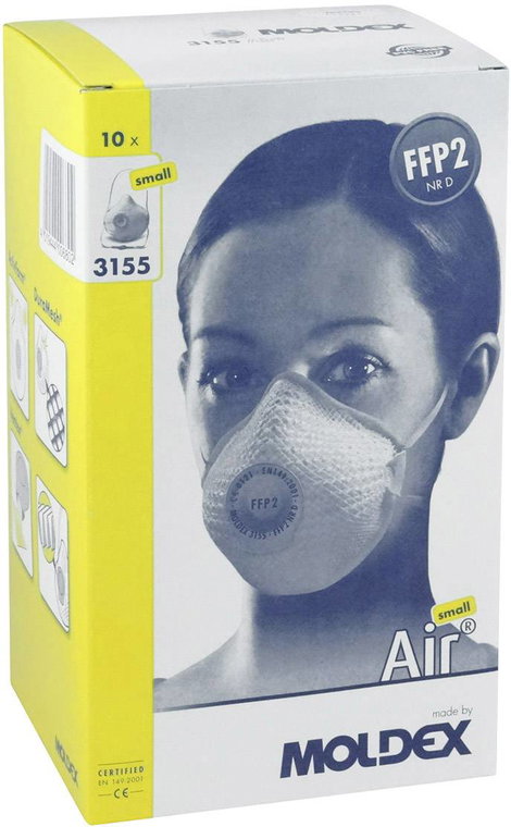 Moldex AIR 315501 315501 Finom por ellen védő maszk szelep nélkül FFP2 D 10 db 3. kép