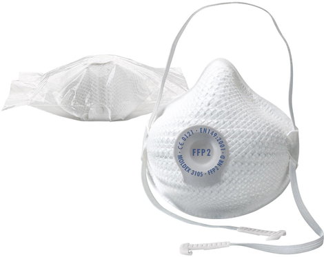 Moldex Air 310501 Finom por ellen védő maszk szelep nélkül FFP2 D 10 db EN 149:2001, EN 149:2009 DIN 4. kép