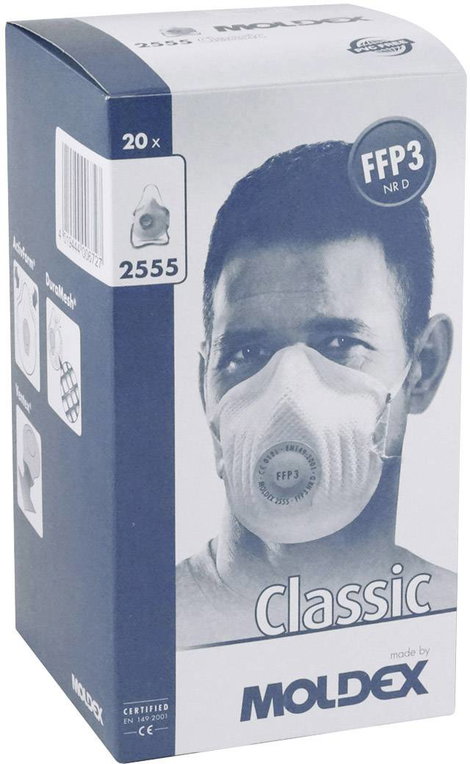 Moldex Klassiker 255501 Finom por ellen védő maszk szeleppel FFP3 D 20 db EN 149:2001, EN 149:2009 D 2. kép