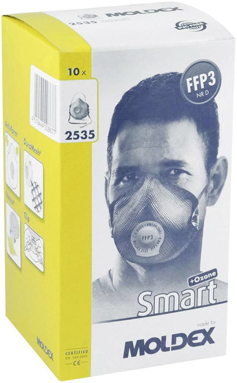 Moldex 253501 Finom por ellen védő maszk szeleppel FFP3 D 10 db 2. kép