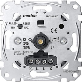 Merten MEG5134-0000 Beépíthető dimmer Alkalmas fényforrásokhoz: Izzó, Halogén izzó, LED-es izzó Alum