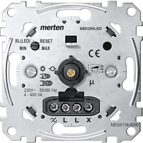 Merten MEG5134-0000 Beépíthető dimmer Alkalmas fényforrásokhoz: Izzó, Halogén izzó, LED-es izzó Alum