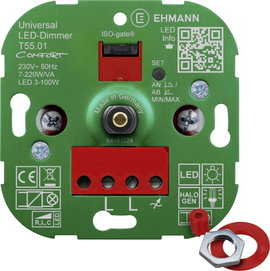 Ehmann 5500x0100 Forgatható dimmer Alkalmas fényforrásokhoz: LED-es izzó, Halogén izzó, Izzó