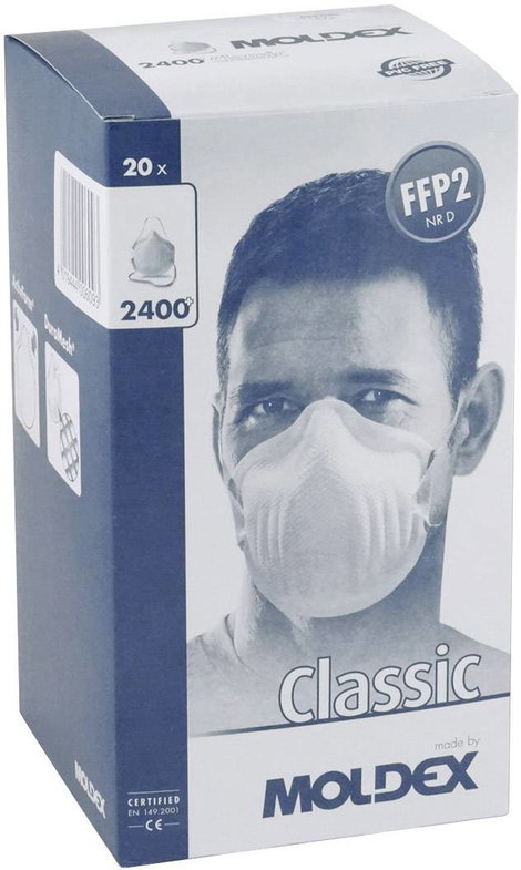 Moldex Klassiker 240015 Finom por ellen védő maszk szelep nélkül FFP2 D 20 db EN 149:2001, EN 149:20 2. kép