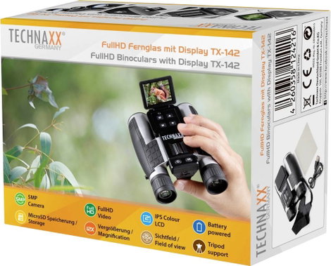 Technaxx Távcső digitális kamerával TX-142 12-szeres 25 mm Binokuláris Fekete/ezüst 4863 6. kép