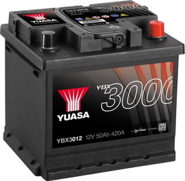 Yuasa SMF YBX3012 Autó akku 50 Ah T1 Cella kiosztás 0