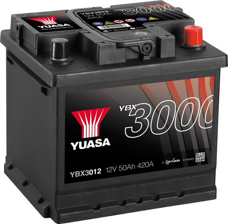 Yuasa SMF YBX3012 Autó akku 50 Ah T1 Cella kiosztás 0