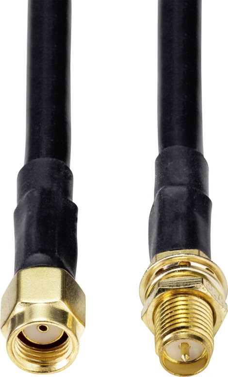 SpeaKa Professional Antennák Hosszabbítókábel [1x RP-SMA dugó - 1x RP-SMA alj] 2.00 m Fekete 2. kép