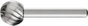 PFERD 22420816 Maróstift HSS Gömb 16 mm Hossz 54 mm Átmérő 16 mm Munkahossz 14 mm Szár átmérő 6 mm 1 bélyegkép