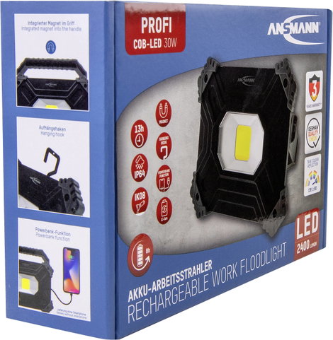 Akkus LED-es munkalámpa 30 W 2400 lm 6600 mAh, Ansmann 1600-0394 13. kép