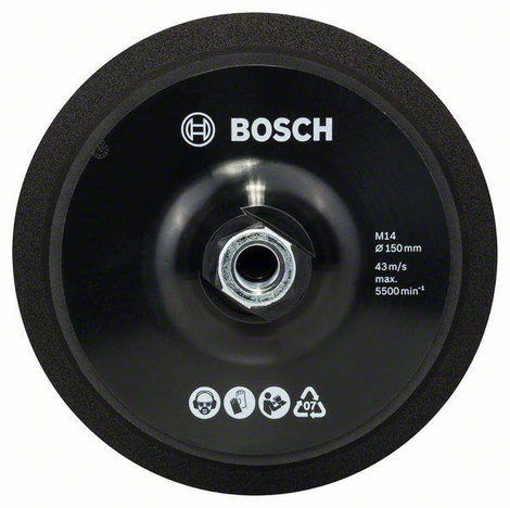 Bosch 2608612027 Csiszolótányér M 14, Ø 150 mm, tépőzárral - M 14, Ø 150 mm Ø 150 mm