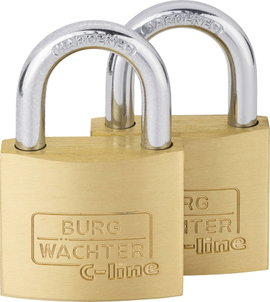 Burg Wächter 2er Set Quadro 222 40 SB Függő lakat Egyidőben záródó Sárgaréz Kulcsos zár