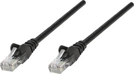 RJ45-ös patch kábel, hálózati LAN kábel CAT 5e U/UTP [1x RJ45 dugó - 1x RJ45 dugó] 1 m Fekete Intell