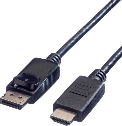 Value Kijelző csatlakozó Csatlakozókábel DisplayPort dugó, HDMI-A dugó 1.00 m Fekete 11.99.5780 Árny