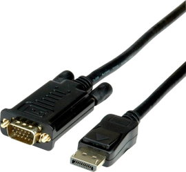 Value Kijelző csatlakozó / VGA Átalakító kábel DisplayPort dugó, VGA 15 pólusú dugó 2.00 m Fekete 11