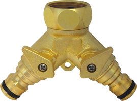 C.K G7918 Sárgaréz 2 utas elosztó 24,2 mm (3/4) BM, Dugaszolós csatlakozó