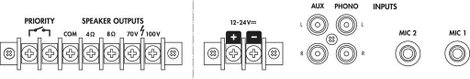 Monacor PA-704 ELA erősítő 70 W 4 csatornás 3. kép