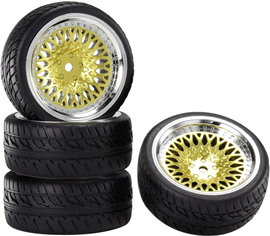 1:10 komplett kerék készlet, közúti modell, Racing CLS arany, Reely RE-6702300