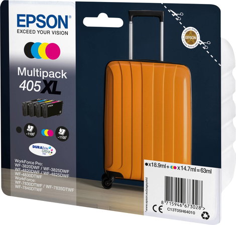Epson Tinta T05H6, 405XL Eredeti Kombinált csomag Fekete, Sárga, Cián, Bíbor C13T05H64010 2. kép