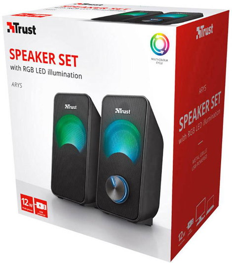 Trust Arys 2.0 RGB 2.1 Számítógép hangszóró Vezetékes 12 W Fekete 3. kép