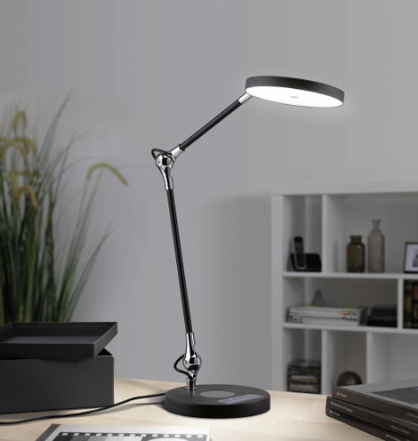 LED-es íróasztali lámpa Qi töltővel 11 W, fekete, Paulmann 78910 3. kép