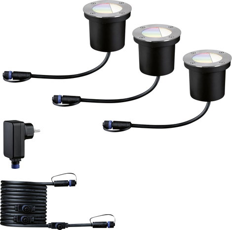 Paulmann Boden Einbauleuchten Starterset RGBW 94275 Világításrendszer, Plug & Shine ZigBee LED 3.6 W