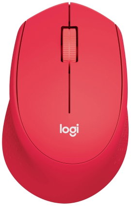 Logitech M330 Silent Plus WLAN egér Rádiójel vezérlésű Optikai Piros 3 Gombok 1000 dpi