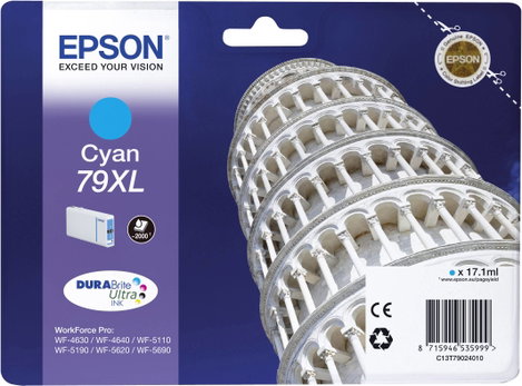 Epson T7902, 79XL #####Tinte Eredeti helyettesíti Epson C13T79024010 Cián