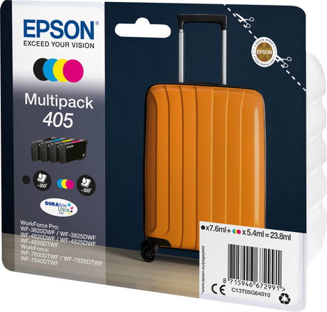 Epson Tinta T05G6, 405 Eredeti Kombinált csomag Fekete, Sárga, Cián, Bíbor C13T05G64010 2. kép