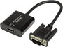 VGA - HDMI átalakító, 1x VGA dugó/3,5 mm jack alj - 1x HDMI alj, fekete, 0,45 m, LogiLink CV0060 10. bélyegkép