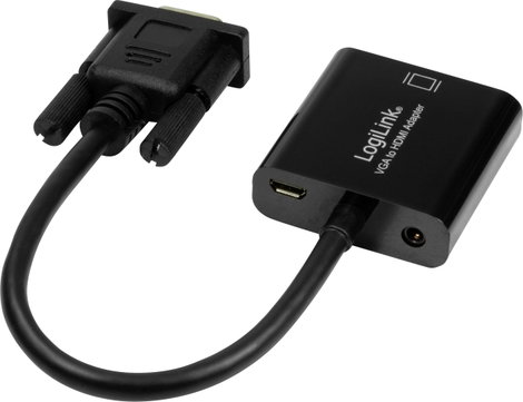 VGA - HDMI átalakító, 1x VGA dugó/3,5 mm jack alj - 1x HDMI alj, fekete, 0,45 m, LogiLink CV0060 5. kép